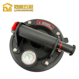 Professional 8-Inch Vacuum Suction Cup with Pressure Gauge, Heavy-Duty Hand Pump Lifter for Glass, Granite, and Large Format Tiles