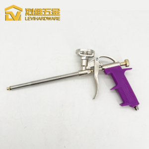 LV-201 Ultraviolet Edition Professional Expanding Foam Gun, Heavy-Duty Alloy PU Sealant Applicator with Precision Flow Adjuster for Luxury Stone & Window Sealing