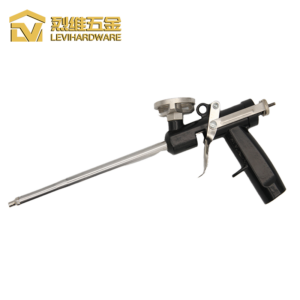 LV-203 Professional Matte Black Foam Gun, Heavy-Duty Aluminum Alloy PU Expanding Foam Applicator with Precision Flow Control for Contractor-Grade Sealing