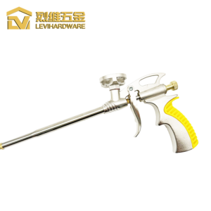 LV-212 Professional Silver Aluminum Foam Gun – Heavy-Duty PU Expanding Sealant Applicator with Ergonomic High-Visibility Grip for Window & Door Insulation