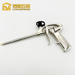 LV-213 Mirror-Polished Aluminum Foam Gun – Heavy-Duty All-Metal PU Sealant Applicator with Leak-Proof Valve & Precise Flow Control for Industrial Sealing