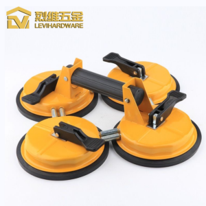 LV-404E Heavy-Duty Quad-Claw Suction Cup, 200kg Capacity Reinforced Aluminum Lifter for Oversized Glass, Stone Slabs and Metal Panels