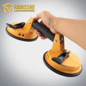 LV-303D Professional Aluminum Dual-Claw Suction Cup, 120kg Heavy-Duty Metal Glass Lifter for Large Format Tiles, Windows, and Granite Slabs
