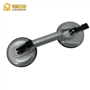 LV-202C Pro Industrial Grey Aluminum Dual-Claw Suction Cup, Heavy-Duty 120kg Capacity Metal Glass & Tile Lifter with Reinforced Grip